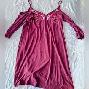 Loveappella Flower Detailed Cutout Dress